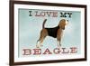 Beagle Canoe - I Love My Beagle II-Ryan Fowler-Framed Art Print