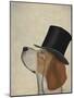 Beagle, Formal Hound and Hat-Fab Funky-Mounted Art Print