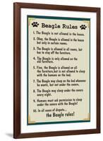 Beagle House Rules Humor-null-Framed Art Print