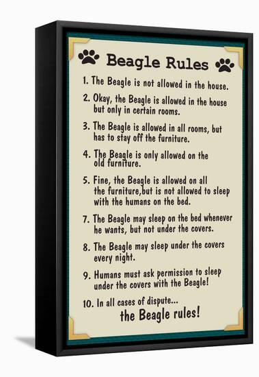 Beagle House Rules-null-Framed Stretched Canvas