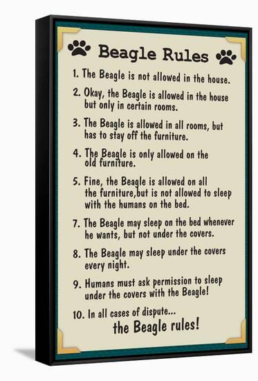 Beagle House Rules-null-Framed Stretched Canvas