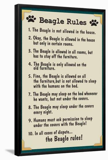 Beagle House Rules-null-Framed Poster