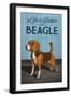 Beagle - Life is Better-Lantern Press-Framed Art Print