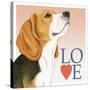 Beagle Love-Tomoyo Pitcher-Stretched Canvas