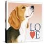 Beagle Love-Tomoyo Pitcher-Stretched Canvas