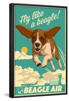 Beagle - Retro Aviation Ad-Lantern Press-Framed Art Print