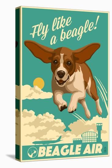 Beagle - Retro Aviation Ad-Lantern Press-Stretched Canvas