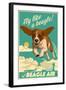 Beagle - Retro Aviation Ad-Lantern Press-Framed Art Print