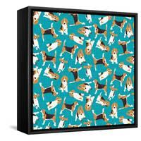 Beagle Scatter (Variant 1)-Sharon Turner-Framed Stretched Canvas