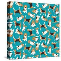 Beagle Scatter (Variant 1)-Sharon Turner-Stretched Canvas