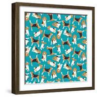 Beagle Scatter (Variant 1)-Sharon Turner-Framed Art Print