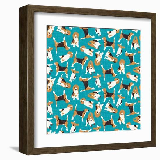 Beagle Scatter (Variant 1)-Sharon Turner-Framed Art Print