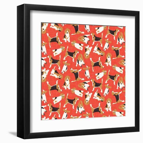 Beagle Scatter (Variant 2)-Sharon Turner-Framed Art Print