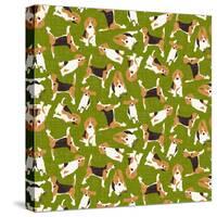 Beagle Scatter (Variant 3)-Sharon Turner-Stretched Canvas