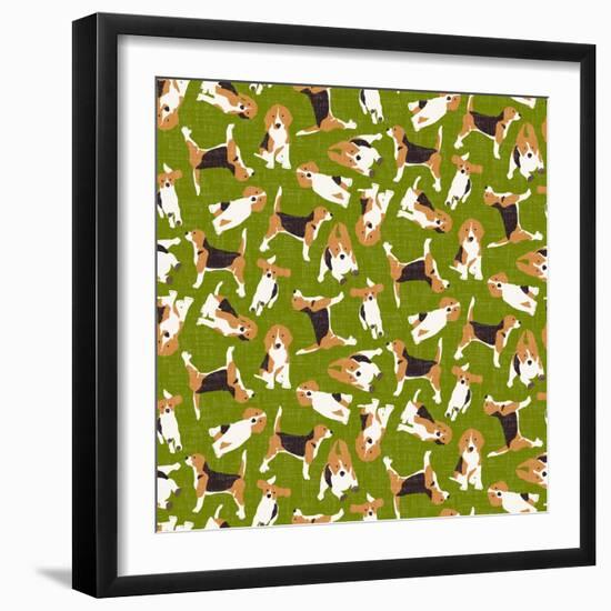 Beagle Scatter (Variant 3)-Sharon Turner-Framed Art Print