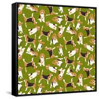 Beagle Scatter (Variant 3)-Sharon Turner-Framed Stretched Canvas