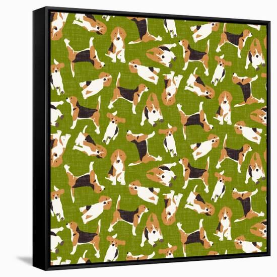 Beagle Scatter (Variant 3)-Sharon Turner-Framed Stretched Canvas