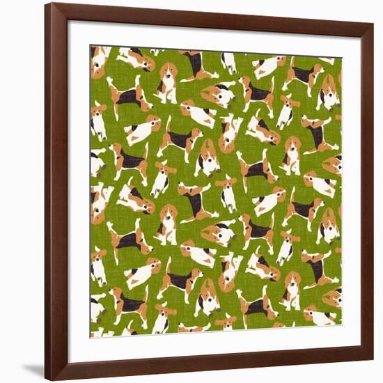 Beagle Scatter (Variant 3)-Sharon Turner-Framed Art Print