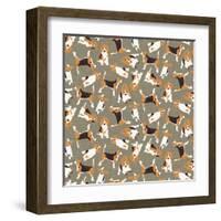 Beagle Scatter (Variant 4)-Sharon Turner-Framed Art Print