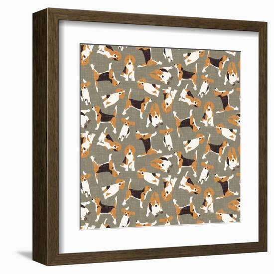 Beagle Scatter (Variant 4)-Sharon Turner-Framed Art Print