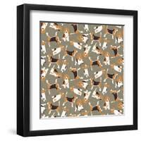 Beagle Scatter (Variant 4)-Sharon Turner-Framed Art Print