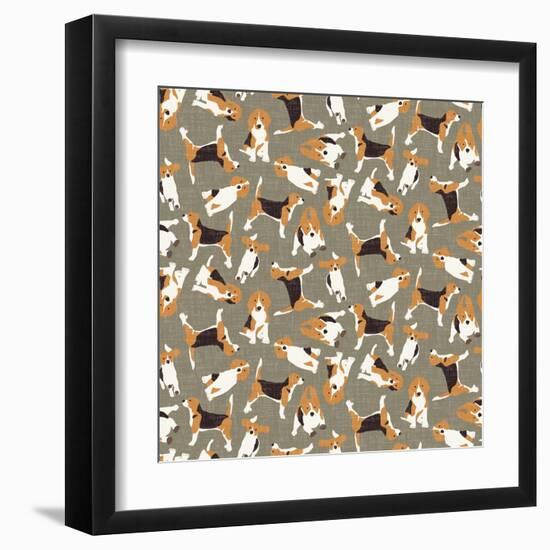 Beagle Scatter (Variant 4)-Sharon Turner-Framed Art Print