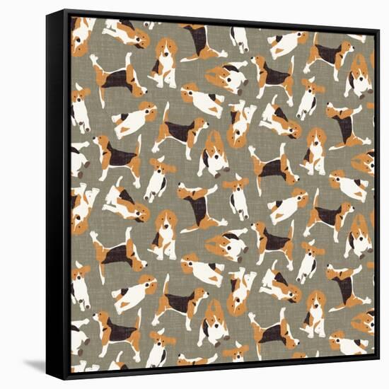 Beagle Scatter (Variant 4)-Sharon Turner-Framed Stretched Canvas