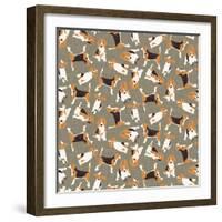 Beagle Scatter (Variant 4)-Sharon Turner-Framed Art Print