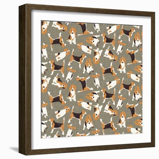 Beagle Scatter (Variant 4)-Sharon Turner-Framed Art Print