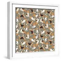 Beagle Scatter (Variant 4)-Sharon Turner-Framed Art Print