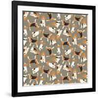 Beagle Scatter (Variant 4)-Sharon Turner-Framed Art Print