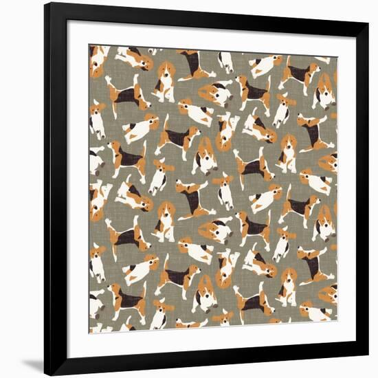 Beagle Scatter (Variant 4)-Sharon Turner-Framed Art Print