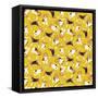 Beagle Scatter Yellow-Sharon Turner-Framed Stretched Canvas