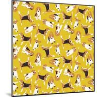 Beagle Scatter Yellow-Sharon Turner-Mounted Art Print