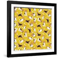 Beagle Scatter Yellow-Sharon Turner-Framed Art Print