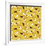 Beagle Scatter Yellow-Sharon Turner-Framed Art Print