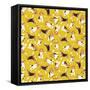 Beagle Scatter Yellow-Sharon Turner-Framed Stretched Canvas