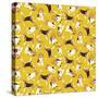 Beagle Scatter Yellow-Sharon Turner-Stretched Canvas