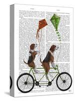 Beagle Tandem-Fab Funky-Stretched Canvas