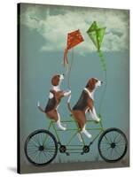 Beagle Tandem-Fab Funky-Stretched Canvas