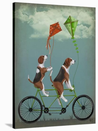 Beagle Tandem-Fab Funky-Stretched Canvas