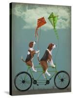 Beagle Tandem-Fab Funky-Stretched Canvas