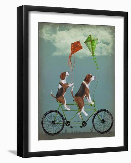 Beagle Tandem-Fab Funky-Framed Art Print