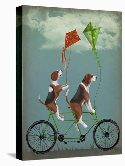 Beagle Tandem-Fab Funky-Stretched Canvas