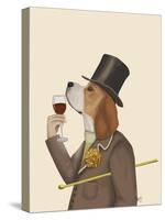 Beagle Wine Snob-Fab Funky-Stretched Canvas