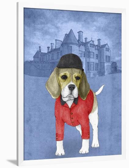 Beagle with Beaulieu Palace-Barruf-Framed Art Print