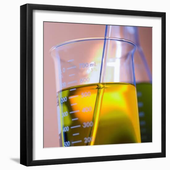 Beaker Filled with Liquid-null-Framed Photographic Print