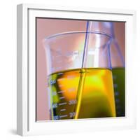 Beaker Filled with Liquid-null-Framed Photographic Print