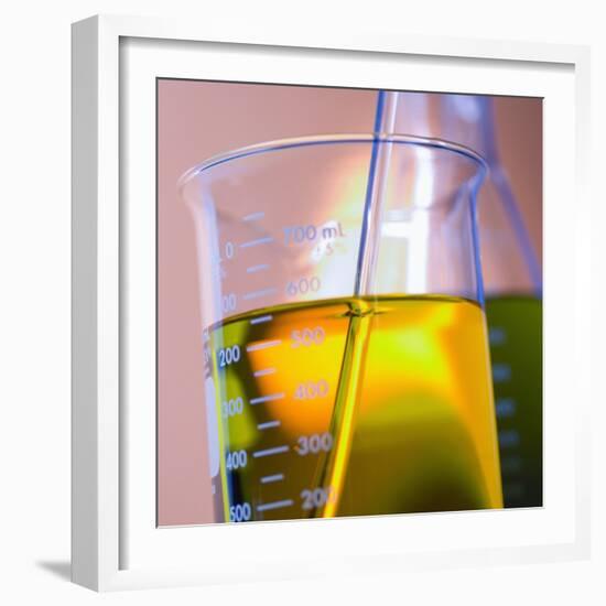 Beaker Filled with Liquid-null-Framed Photographic Print