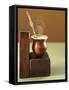 Beaker of Chimarrao with Silver Straw on Wood-Ricardo De Vicq De Cumptich-Framed Stretched Canvas